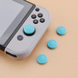 PlayVital Switch Joystick Caps, Switch Lite Thumbstick Caps, Silicone Analog Cover for Joycon of Switch OLED, Thumb Grip Rocker Caps for Nintendo Switch & Switch Lite - 4 Pcs Bondi Blue - NJM1020