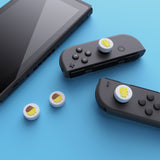 PlayVital Cheese & Pudding Cute Switch Thumb Grip Caps, White Joystick Caps for Nintendo Switch Lite, Silicone Analog Cover Thumbstick Grips for Joycon of Switch OLED - NJM1095