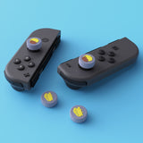 PlayVital Cheese & Pudding Cute Switch Thumb Grip Caps, Light Violet Joystick Caps for Nintendo Switch Lite, Silicone Analog Cover Thumbstick Grips for Joycon of Switch OLED - NJM1099