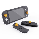 PlayVital Cheese & Pudding Cute Switch Thumb Grip Caps, Caution Yellow Joystick Caps for NS Switch Lite, Silicone Analog Cover Thumbstick Grips for Joycon of Switch OLED - NJM1100