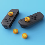 PlayVital Cheese & Pudding Cute Switch Thumb Grip Caps, Caution Yellow Joystick Caps for NS Switch Lite, Silicone Analog Cover Thumbstick Grips for Joycon of Switch OLED - NJM1100