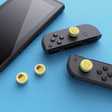 PlayVital Cheese & Pudding Cute Switch Thumb Grip Caps, Cream Yellow Joystick Caps for NS Switch Lite, Silicone Analog Cover Thumbstick Grips for Joycon of Switch OLED - NJM1101