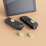 PlayVital Cheese & Pudding Cute Switch Thumb Grip Caps, Matcha Green Joystick Caps for NS Switch Lite, Silicone Analog Cover Thumbstick Grips for Joycon of Switch OLED - NJM1102