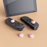 PlayVital Ice Cream Cute Switch Thumb Grip Caps, Pale Red Joystick Caps for NS Switch Lite, Silicone Analog Cover Thumbstick Grips for Joycon of Switch OLED - NJM1104