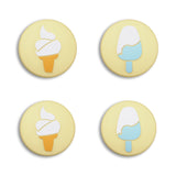 PlayVital Ice Cream Cute Switch Thumb Grip Caps, Cream Yellow Joystick Caps for NS Switch Lite, Silicone Analog Cover Thumbstick Grips for Joycon of Switch OLED - NJM1107