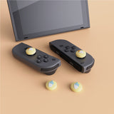 PlayVital Ice Cream Cute Switch Thumb Grip Caps, Cream Yellow Joystick Caps for NS Switch Lite, Silicone Analog Cover Thumbstick Grips for Joycon of Switch OLED - NJM1107