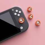 PlayVital Kitten & Doggie Cute Switch Thumb Grip Caps, Orange Joystick Caps for NS Switch Lite, Silicone Analog Cover Thumbstick Grips for Joycon of Switch OLED - NJM1109