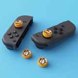 PlayVital Kitten & Doggie Cute Switch Thumb Grip Caps, Caution Yellow Joystick Caps for NS Switch Lite, Silicone Analog Cover Thumbstick Grips for Joycon of Switch OLED - NJM1114