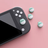 PlayVital Rabbit & Squirrel Cute Switch Thumb Grip Caps, Seafoam Green Joystick Caps for NS Switch Lite, Silicone Analog Cover Thumbstick Grips for Joycon of Switch OLED - NJM1118