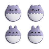 PlayVital Rabbit & Squirrel Cute Switch Thumb Grip Caps, Light Violet Joystick Caps for NS Switch Lite, Silicone Analog Cover Thumbstick Grips for Joycon of Switch OLED - NJM1120