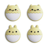 PlayVital Rabbit & Squirrel Cute Switch Thumb Grip Caps, Cream Yellow Joystick Caps for NS Switch Lite, Silicone Analog Cover Thumbstick Grips for Joycon of Switch OLED - NJM1122