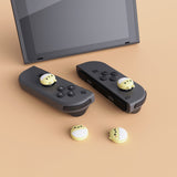 PlayVital Rabbit & Squirrel Cute Switch Thumb Grip Caps, Cream Yellow Joystick Caps for NS Switch Lite, Silicone Analog Cover Thumbstick Grips for Joycon of Switch OLED - NJM1122