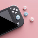 PlayVital Cat Paw Cute Switch Thumb Grip Caps, Heaven Blue & Pale Red Joystick Caps for NS Switch Lite, Silicone Analog Cover Thumbstick Grips for Joycon of Switch OLED - NJM1126