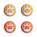 PlayVital Cat Paw Cute Switch Thumb Grip Caps, Caution Yellow & Orange Joystick Caps for NS Switch Lite, Silicone Analog Cover Thumbstick Grips for Joycon of Switch OLED - NJM1127