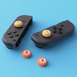 PlayVital Cat Paw Cute Switch Thumb Grip Caps, Caution Yellow & Orange Joystick Caps for NS Switch Lite, Silicone Analog Cover Thumbstick Grips for Joycon of Switch OLED - NJM1127