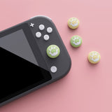 PlayVital Cat Paw Cute Switch Thumb Grip Caps, Matcha Green & Cream Yellow Joystick Caps for NS Switch Lite, Silicone Analog Cover Thumbstick Grips for Joycon of Switch OLED - NJM1128