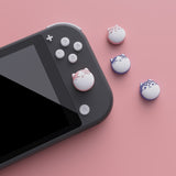 PlayVital Husky & Kitty Cute Switch Thumb Grip Caps, Joystick Caps for NS Switch Lite, Silicone Analog Cover Thumbstick Grips for Joycon of Switch OLED - Pale Red & Light Violet - NJM1132