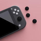 PlayVital Joystick Caps for NS, Thumbstick Caps for Switch Lite, Silicone Analog Cover for Joycon of Switch OLED, Thumb Grip Rocker Caps for Switch & Switch Lite & Switch OLED - Black- NJM1141