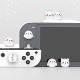 PlayVital Polar Bear & Baby Seal Cute Switch Thumb Grip Caps, Joystick Caps for NS Switch Lite, Silicone Analog Cover Thumbstick Grips for Joycon of Switch OLED - NJM1145