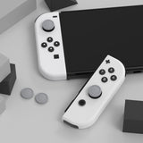 PlayVital Switch Joystick Caps, Switch Lite Thumbstick Caps, Silicone Analog Cover for Joycon of Switch OLED, Thumb Grip Rocker Caps for Nintendo Switch & Switch Lite - 4 Pcs Fleeting Gray - NJM1169