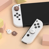 PlayVital Chubby Bear & Smiley Bunny Switch Thumb Grip Caps, Joystick Caps for NS Switch Lite, Silicone Analog Cover Thumbstick Grips for Joycon of Switch OLED - NJM1174