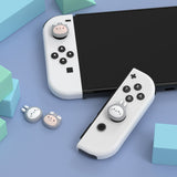 PlayVital  Cosplaying Kitten & Puppy Switch Thumb Grip Caps, Joystick Caps for NS Switch Lite, Silicone Analog Cover Thumbstick Grips for Switch OLED Joycon - Light Gray - NJM1174