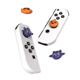 PlayVital Switch Joystick Caps, Switch Lite Thumbstick Caps, Silicone Analog Cover for Joycon of Switch OLED, Thumb Grip Rocker Caps for Nintendo Switch & Switch Lite - Halloween Pumpkin Bat - NJM1180