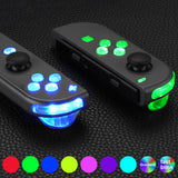 eXtremeRate 7 Colors 9 Modes NS Joycon DFS LED Kit for NS Switch, Multi-Colors Luminated ABXY Trigger Face Buttons for NS Switch & Switch OLED Model JoyCon - JoyCon NOT Included - NSLED011G2