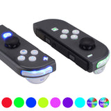 eXtremeRate 7 Colors 9 Modes NS Joycon DFS LED Kit for NS Switch, Multi-Colors Luminated ABXY Trigger Face White Buttons for NS Switch & Switch OLED Model JoyCon - JoyCon NOT Included - NSLED013G2