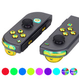 eXtremeRate 7 Colors 9 Modes NS Joycon DFS LED Kit, Multi-Colors Luminated Chrome Gold Classical Symbols ABXY Trigger Face Button for NS Switch Joy-Con Controller - Joycon NOT Included - NSLED016G2