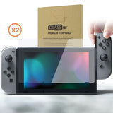 eXtremeRate 2 Pack Transparent Clear Transparent HD Clear Saver Protector Film, Tempered Glass Screen Protector for Nintendo Switch [Anti-Scratch, Anti-Fingerprint, Shatterproof, Bubble-Free] - NSPJ0710