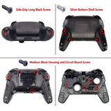 eXtremeRate Faceplate Backplate Handles for Switch Pro Controller, Classic NES Style Replacement Shell Case with Red D-pad ABXY Buttons for Nintendo Switch Pro - Controller NOT Included - FRT101