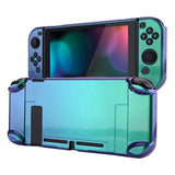 PlayVital Chameleon Green Purple Glossy Back Cover for NS Switch Console, NS Joycon Handheld Controller Separable Protector Hard Shell, Customized Dockable Protective Case for NS Switch - NTP304