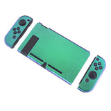 PlayVital Chameleon Green Purple Glossy Back Cover for NS Switch Console, NS Joycon Handheld Controller Separable Protector Hard Shell, Customized Dockable Protective Case for NS Switch - NTP304