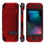 PlayVital Scarlet Red Back Cover for NS Switch Console, NS Joycon Handheld Controller Separable Protector Hard Shell, Customized Dockable Protective Case for NS Switch - NTP305