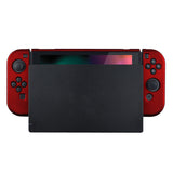 PlayVital Scarlet Red Back Cover for NS Switch Console, NS Joycon Handheld Controller Separable Protector Hard Shell, Customized Dockable Protective Case for NS Switch - NTP305