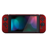 PlayVital Scarlet Red Back Cover for NS Switch Console, NS Joycon Handheld Controller Separable Protector Hard Shell, Customized Dockable Protective Case for NS Switch - NTP305