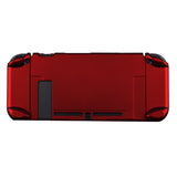 PlayVital Scarlet Red Back Cover for NS Switch Console, NS Joycon Handheld Controller Separable Protector Hard Shell, Customized Dockable Protective Case for NS Switch - NTP305