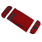 PlayVital Scarlet Red Back Cover for NS Switch Console, NS Joycon Handheld Controller Separable Protector Hard Shell, Customized Dockable Protective Case for NS Switch - NTP305