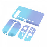 PlayVital Back Cover for Nintendo Switch Console, NS Joycon Handheld Controller Separable Protector Hard Shell, Custom Protective Case for Nintendo Switch - Gradient Violet Blue - NTP329