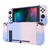 PlayVital Back Cover for Nintendo Switch Console, NS Joycon Handheld Controller Separable Protector Hard Shell, Soft Touch Custom Protective Case for Nintendo Switch - Gradient Pink Violet - NTP330