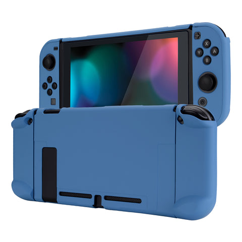 PlayVital Airforce Blue Back Cover for NS Switch Console, NS Joycon Handheld Controller Separable Protector Hard Shell, Soft Touch Customized Dockable Protective Case for NS Switch - NTP343