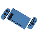 PlayVital Airforce Blue Back Cover for NS Switch Console, NS Joycon Handheld Controller Separable Protector Hard Shell, Soft Touch Customized Dockable Protective Case for NS Switch - NTP343