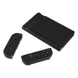 PlayVital Black Back Cover for NS Switch Console, NS Joycon Handheld Controller Separable Protector Hard Shell, Soft Touch Customized Dockable Protective Case for NS Switch - NTP344