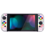 eXtremeRate PlayVital Piggy Sandwich Back Cover for NS Switch Console, NS Joycon Handheld Controller Separable Protector Hard Shell, Dockable Protective Case with Colorful ABXY Direction Button Caps - NTT118