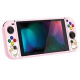 PlayVital Kitten & Chicken Protective Case for NS Switch, Soft TPU Slim Case Cover for NS Switch Joy-Con Console with Colorful ABXY Direction Button Caps - NTU6009