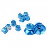 eXtremeRate Metal Blue Repair ThumbSticks Action Buttons Dpad for PS4 Pro Slim Controller -P4AJ0009GC