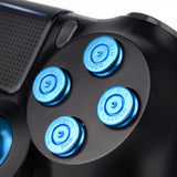 eXtremeRate Metal Blue Repair ThumbSticks Action Buttons Dpad for PS4 Pro Slim Controller -P4AJ0009GC