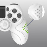 PlayVital Guardian Edition White Ergonomic Soft Anti-Slip Controller Silicone Case Cover for PS4, Rubber Protector Skins with white Joystick Caps for PS4 Slim PS4 Pro Controller - P4CC0060