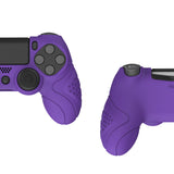 PlayVital Guardian Edition Purple Ergonomic Soft Anti-Slip Controller Silicone Case Cover for PS4, Rubber Protector Skins with black Joystick Caps for PS4 Slim PS4 Pro Controller - P4CC0065